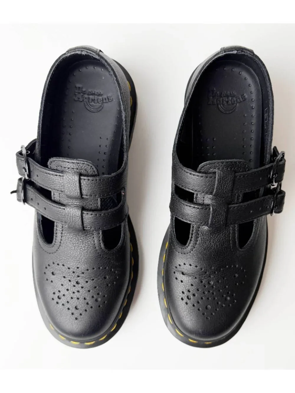 Dr. Martens 8065 Black Smooth Leather Mary Jane Shoes Size 7